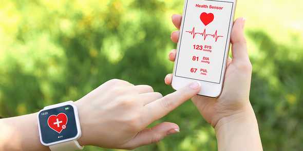 Smart Phone And Watch With Health Apps