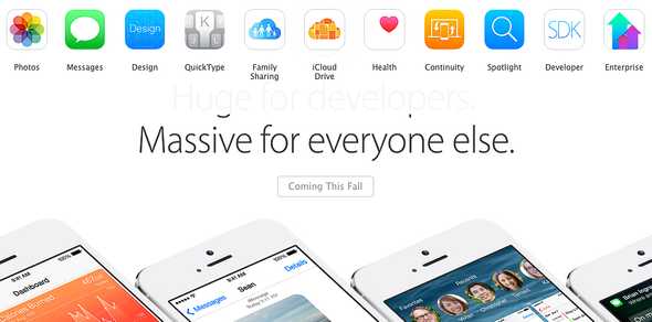 iOS 8 Promo Page